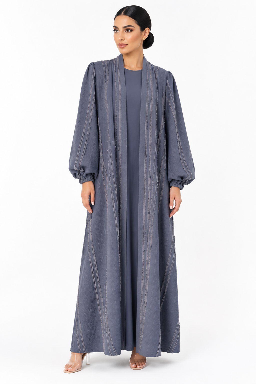 C 2734-01 Sky Grey Abaya