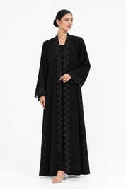 C 2734-02 Black Lace Abaya