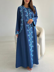 C 2735-02 Twilight Wisteria Lace Abaya