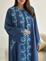C 2735-02 Twilight Wisteria Lace Abaya