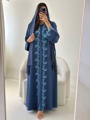C 2735-02 Twilight Wisteria Lace Abaya