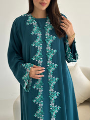 C 2735-03 Cypress Green Lace Abaya