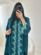 C 2735-03 Cypress Green Lace Abaya