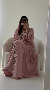 C 2735-04 Cinnamon Rose Lace Abaya