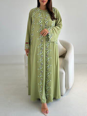 C 2735-05 Greenstone Lace Abaya