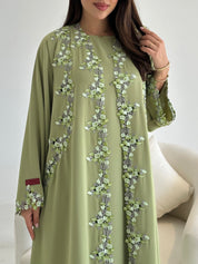 C 2735-05 Greenstone Lace Abaya