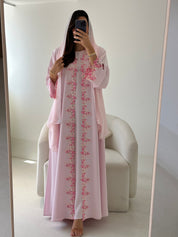 C 2735-06 Rose Quartz Lace Abaya