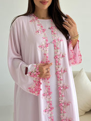 C 2735-06 Rose Quartz Lace Abaya