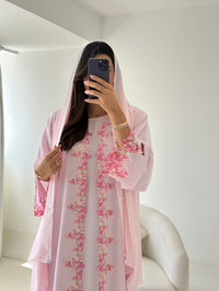 C 2735-06 Rose Quartz Lace Abaya - XS / 50