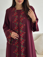C 2735-07 Scarlet Poppy Lace Abaya