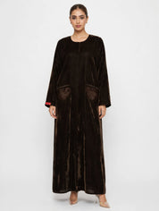 C 2737 Espresso Velvet Amira Abaya