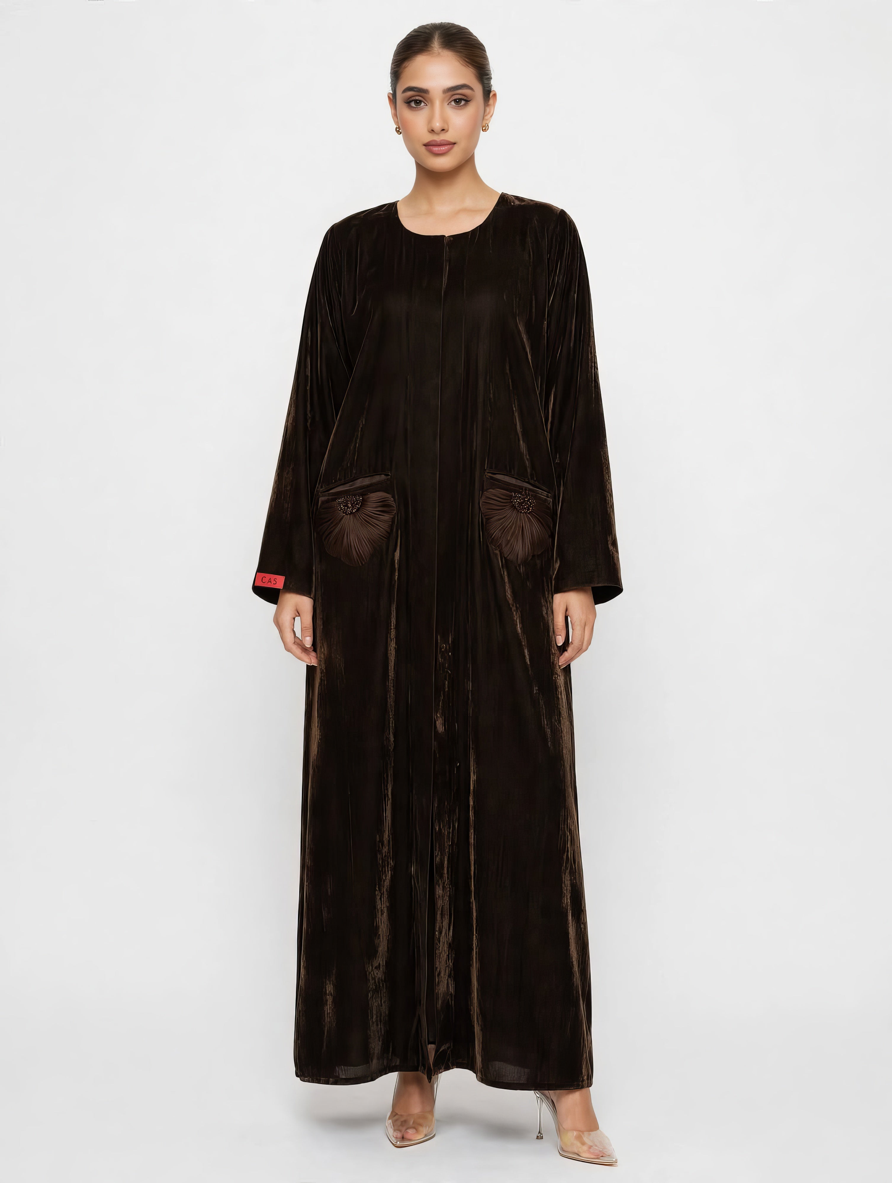C 2737 Espresso Velvet Amira Abaya