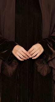 C 2737 Espresso Velvet Amira Abaya