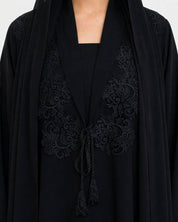 C 2738 Black Lace Abaya