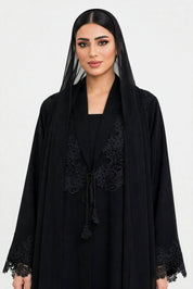 C 2738 Black Lace Abaya