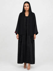 C 2740 Premium Black Beaded Abaya