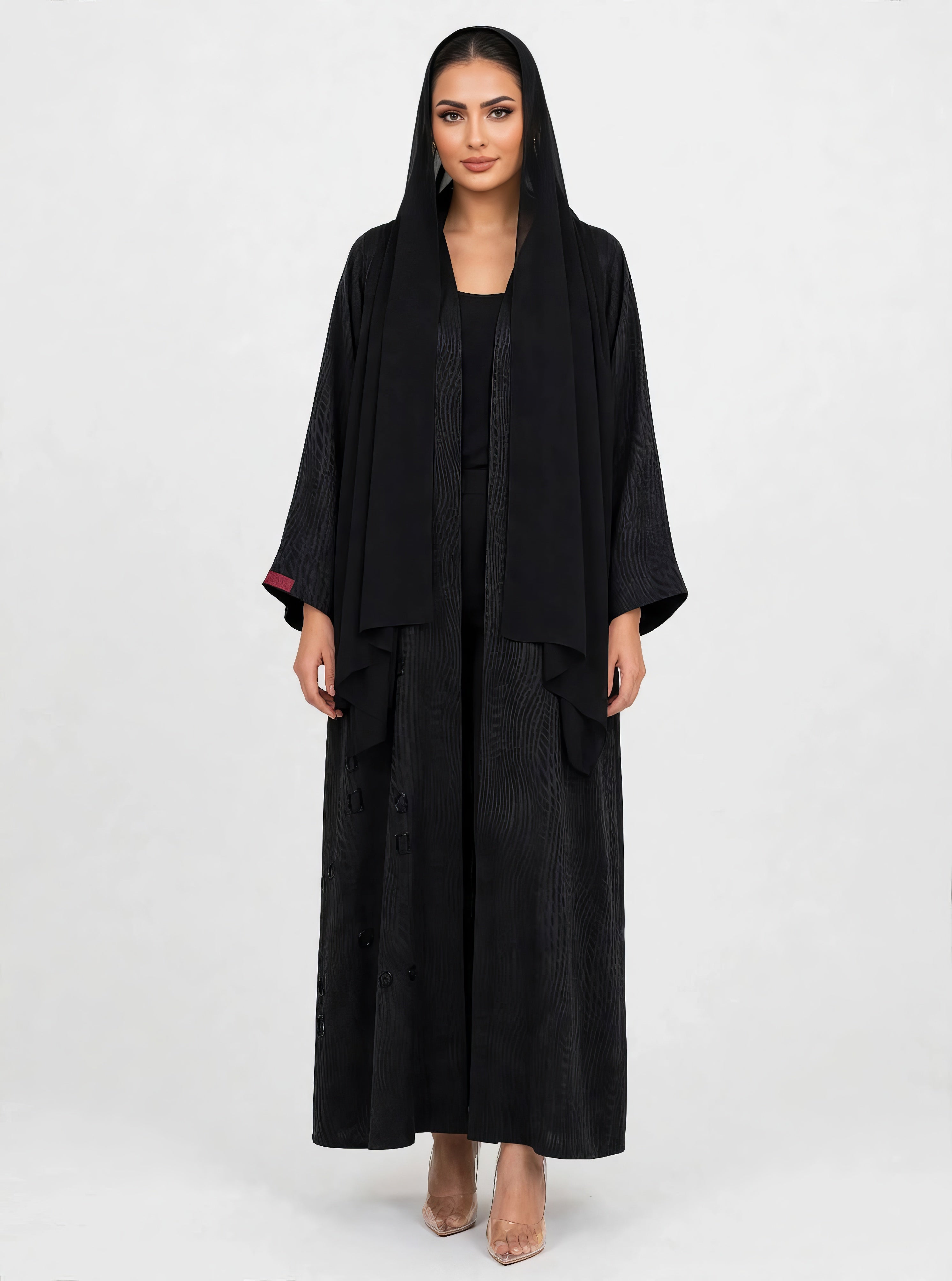 C 2740 Premium Black Beaded Abaya