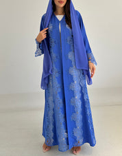 C 2741 Lapis Blue Lace Abaya