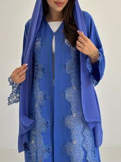 C 2741 Lapis Blue Lace Abaya