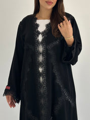 C 2743 Black Lace Abaya