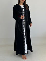 C 2743 Black Lace Abaya