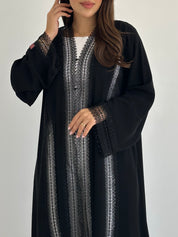 C 2746 Black Crystal Lace Abaya