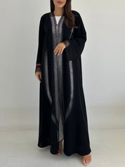 C 2746 Black Crystal Lace Abaya