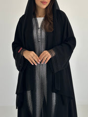 C 2746 Black Crystal Lace Abaya