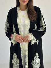 C 2752 Black Dantel Abaya