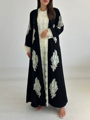 C 2752 Black Dantel Abaya