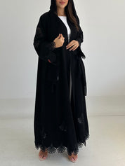 C 2756 Black Crystal Lace Abaya