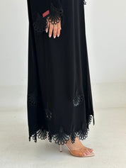 C 2756 Black Crystal Lace Abaya
