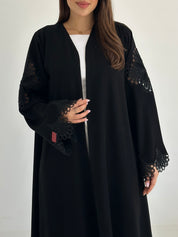 C 2756 Black Crystal Lace Abaya