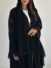 C 2756 Black Crystal Lace Abaya
