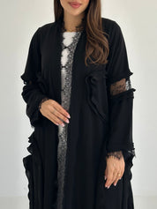 C 2760 Black Dantel Abaya