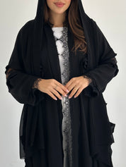 C 2760 Black Dantel Abaya
