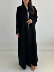 C 2763 Black Crystal Lace Abaya