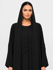 C 2766-02 Black Braid Abaya
