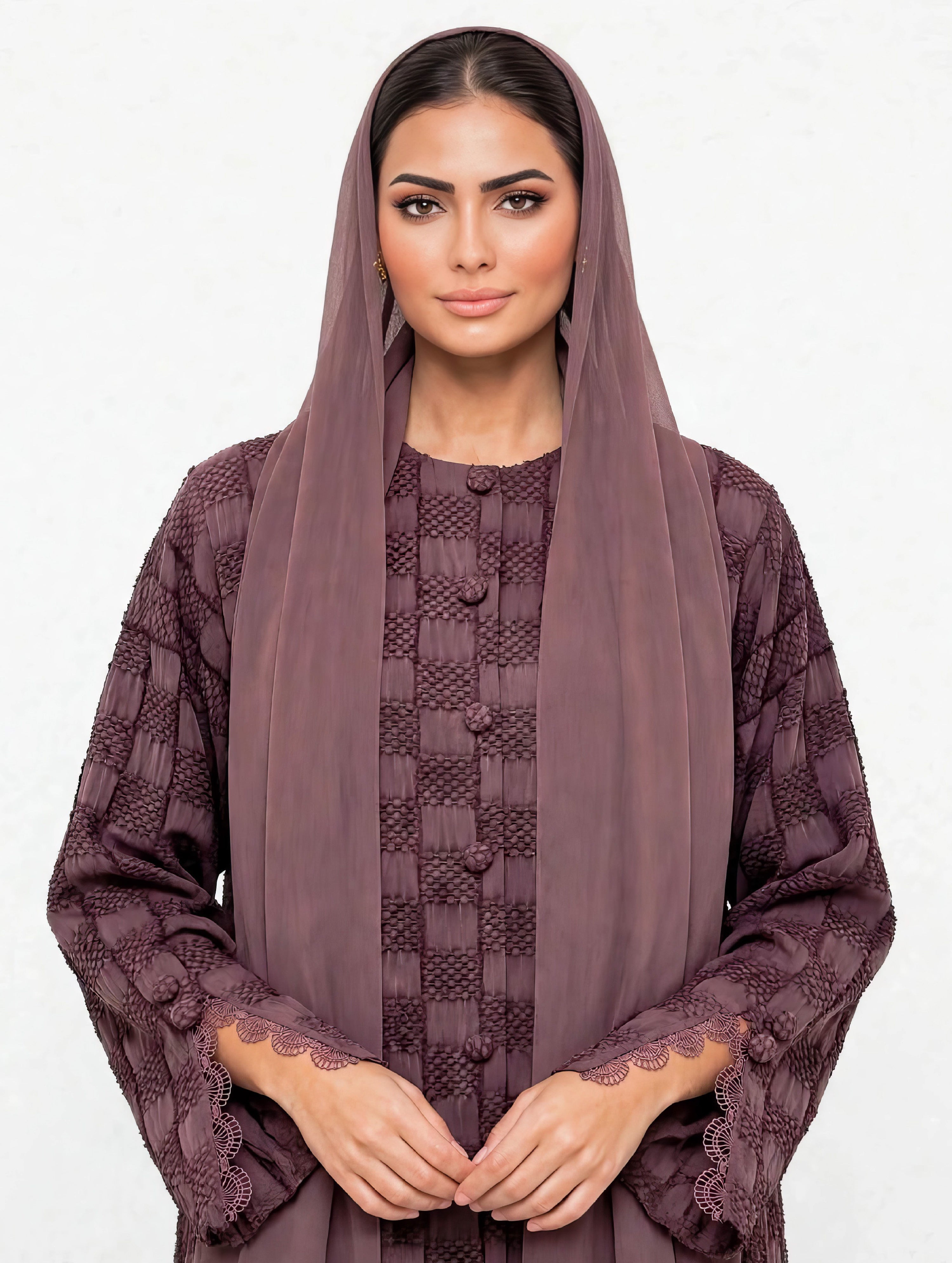 C 2768-02 Premium Purple Mosaic Abaya