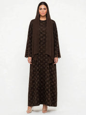 C 2768-03 Premium Brown Mosaic Abaya