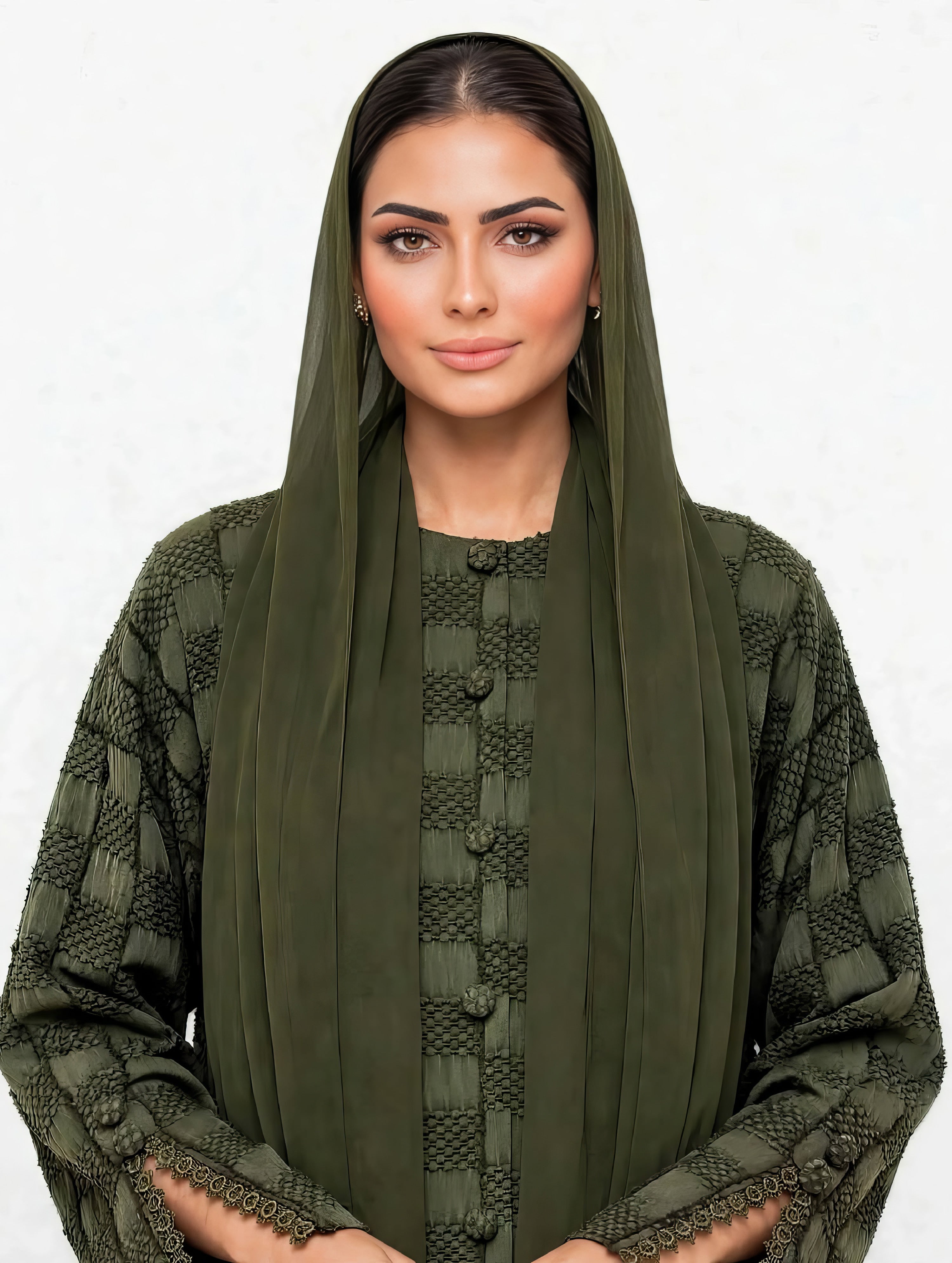 C 2768-04 Premium Olive Mosaic Abaya