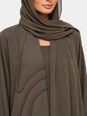 C 2769 Olive Braid Abaya