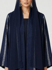 C 2774-01 Navy Winter Linen Abaya