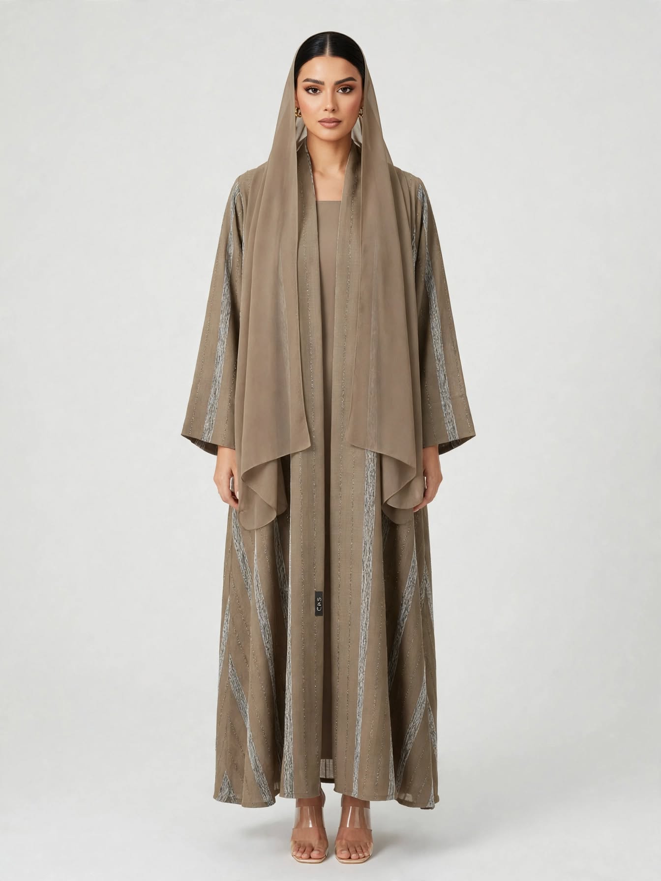 C 2774-02 Beige Winter Linen Abaya
