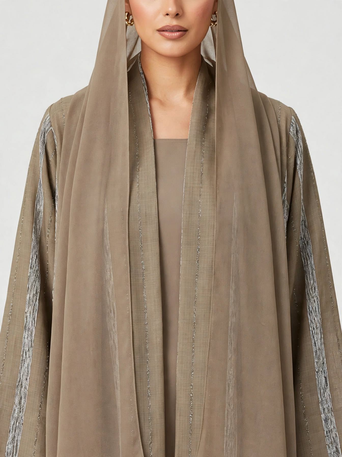 C 2774-02 Beige Winter Linen Abaya