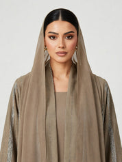 C 2774-02 Beige Winter Linen Abaya