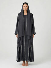 C 2774-03 Charcoal Winter Linen Abaya