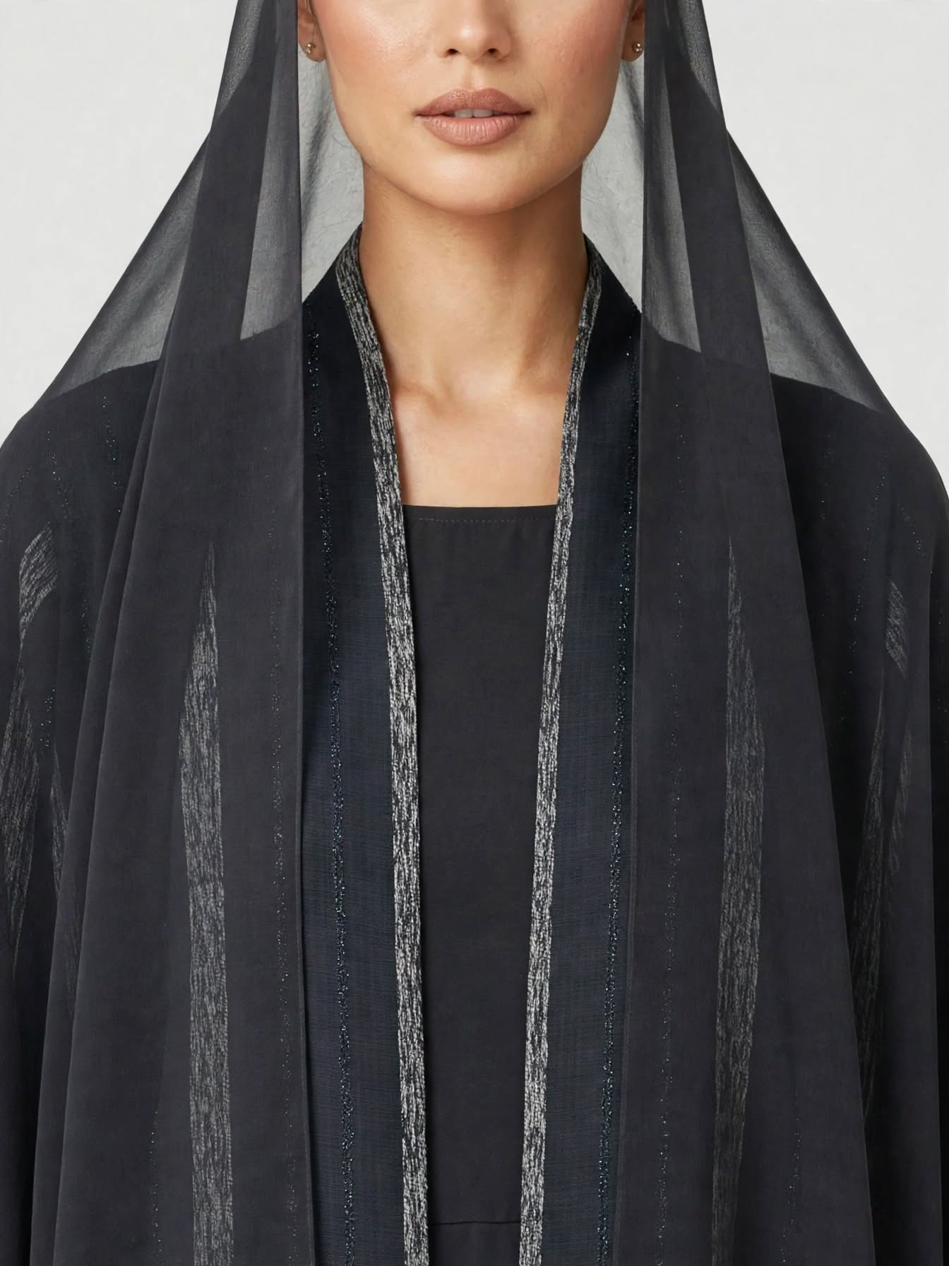 C 2774-03 Charcoal Winter Linen Abaya