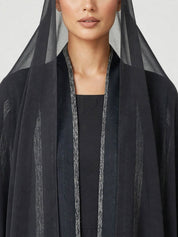 C 2774-03 Charcoal Winter Linen Abaya