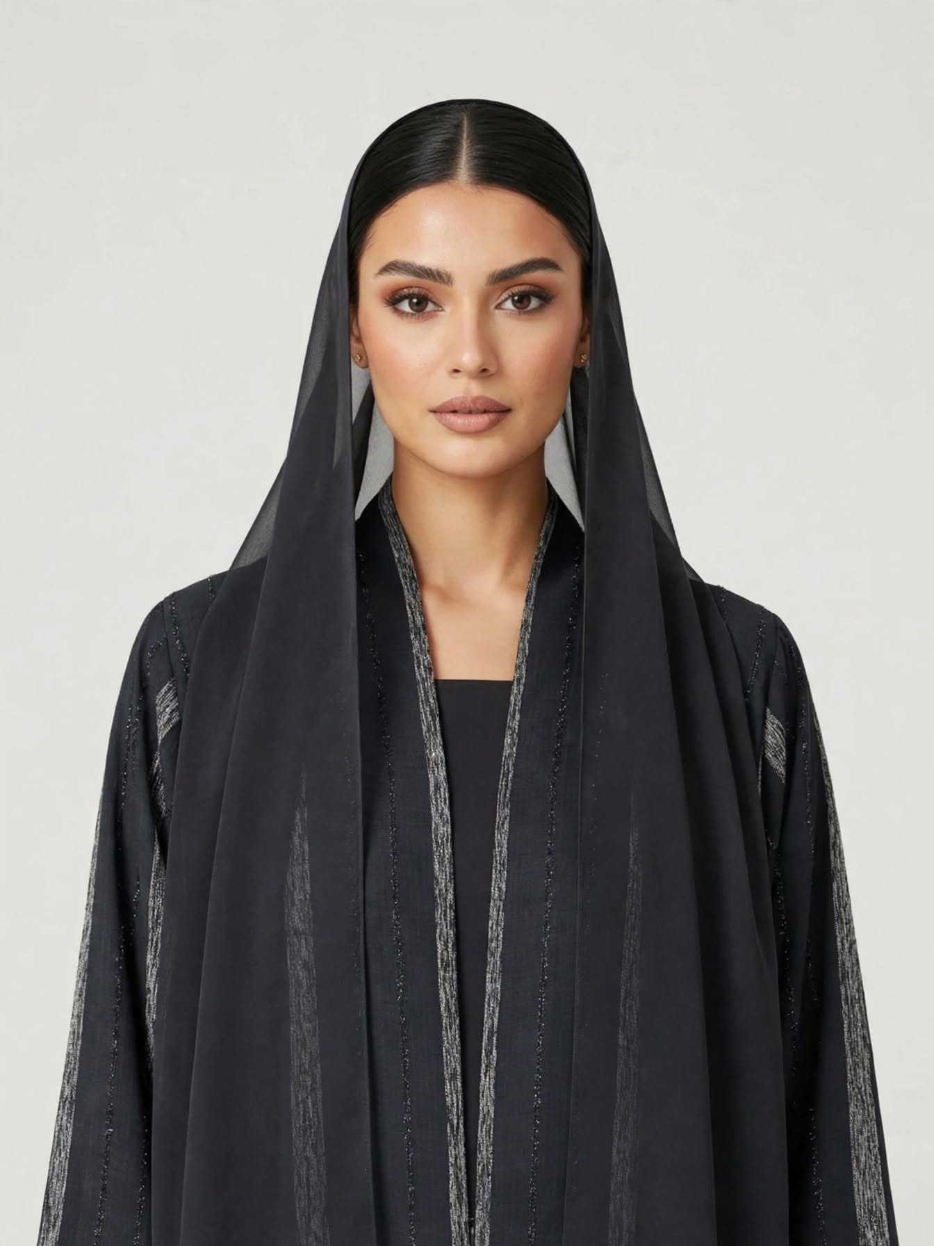 C 2774-03 Charcoal Winter Linen Abaya